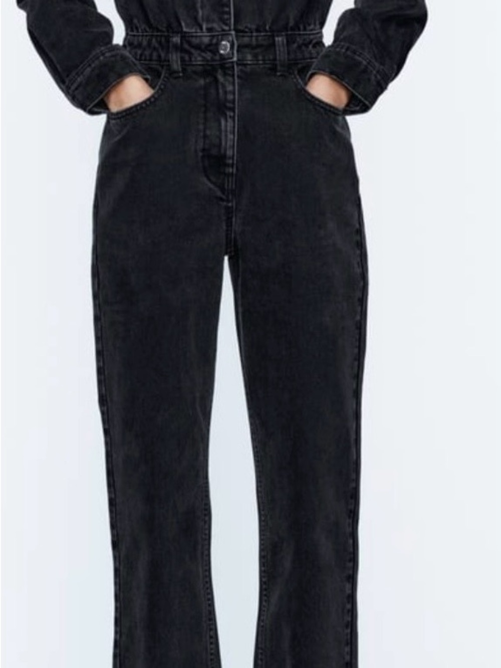 Zara High-Waist Black Women's Jumpsuit